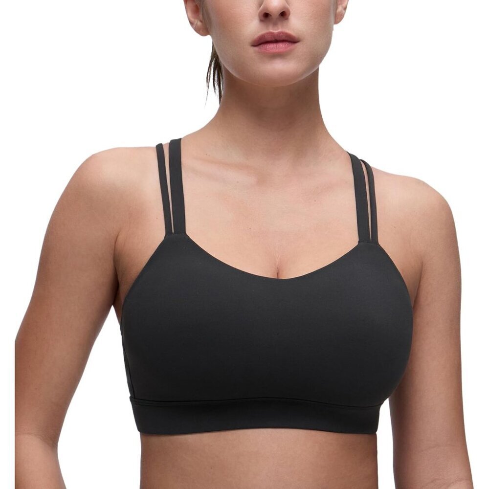 Soft Yoga Sports Bra D/DD Cup Supportive Cross Back Strappy Top